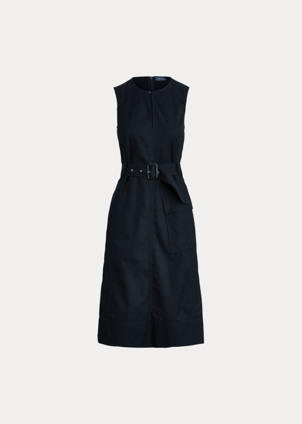 Vestidos Polo Ralph Lauren Mujer Negros - Belted Chino - EFTOS3798